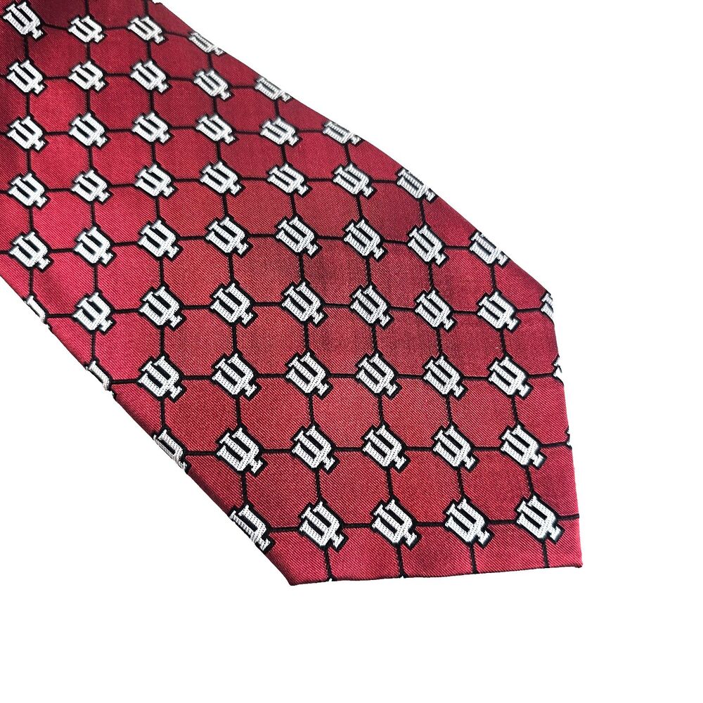 Indiana Hoosiers Red Silk Neck Tie IU Logo Eagles Wings Official Collegiate